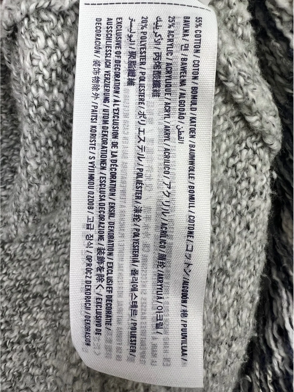 Abercrombie Kids Open Cardigan Sweater Grey Fair Isle Knit Draped Front Girls XL